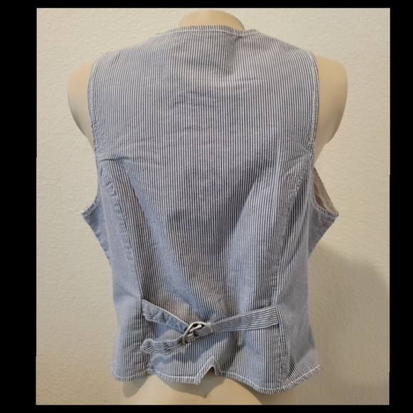 H&M gray& white stripe cotton vest - Picture 7 of 10